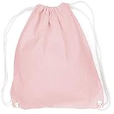 vanVerden - Turnbeutel aus Baumwolle - Hell-Rosa blanko/unbedruckt - rosa Stoff-Beutel mit Kordelzug Verschluss