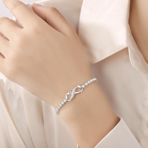 Image of Gift for Best Friends Mom Daughter Girlfriend Wife Grandma Sister Bestie, Infinity Love Heart Bracelets for Birthday Christmas Valentins's Day Mother's Day Jewelry Gifts Adjustable