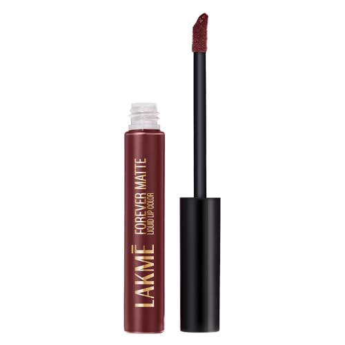 LAKMÉ LAKM Lakme Forever Matte Liquid Lip Colour, Long-Lasting Lipstick, Lightweight & Transferproof, Smudgeproof - Wine Touch, 5.6ml | 6Ml