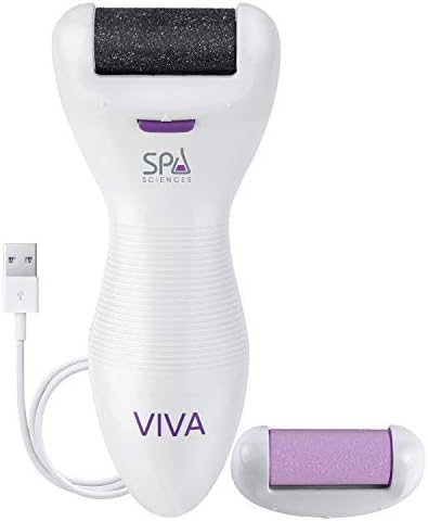 Spa Sciences Viva Most Powerful Pedicure Tool Available-Professional Electronic Foot Smoothing Pedi Tool for Removing Hard, Dry, Cracked Skin/Calluses on Feet, Rechargeable-2 Treatment Heads Included