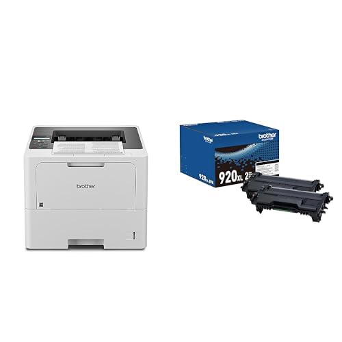 Image of Brother HLL6210DW Printer and TN920XL 2-Pack Black High Yield Toner
