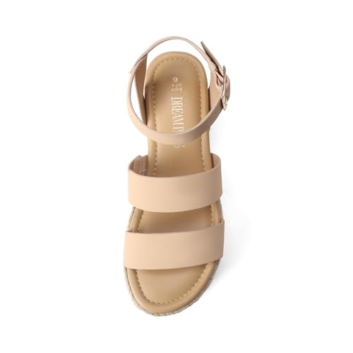 Image of DREAM PAIRS Strappy Espadrille Platform Wedge Sandals for Women Dressy Summer, Comfortable Open Toe Sandals with Cushioned Insole and Ankle Strap Buckle