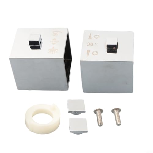 Perillas termostáticas cuadradas de la manija del control de la temperatura de la ducha del cromo con las marcas blancas de la temperatura para la válvula del