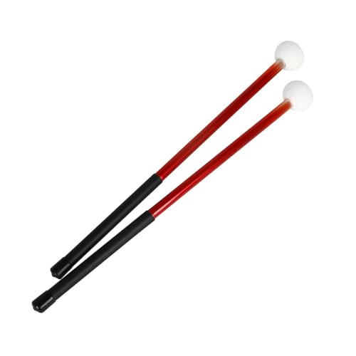 Baquetas Kisangel con cabeza de fieltro y cuerpo de aleación ligera para batería, práctica y desfile, color rojo miniatura 4