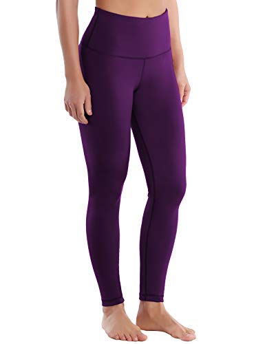 BUBBLELIME 4 Styles 25  26  27  28  High Waist Yoga Pants Running Workout Leggings - Basic_Plum Medium-26 Inseam