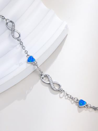 Image of Dorunmo Ankle Bracelet for Women 925 Sterling Silver Natural Stone Bracelet Anklet Summer Beach Jewelry Birthday Gifts for Mom