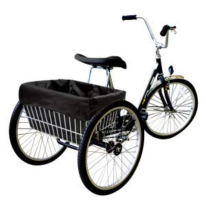 Large Bike Basket Liner, Adult Trike Bicycle Basket Liner, Rear Extra Large Trike Only Basket Liner, Basket Liner for Adult Trike Back Basket or Large Bicycle Basket only. (Black, Large 21x15x10)