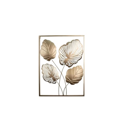 Image of Home And Crafts - 4 Leaves Gold metal Wall Art for living room bedroom hall gift | Home & Decor | Gold| 12 * 18 inch