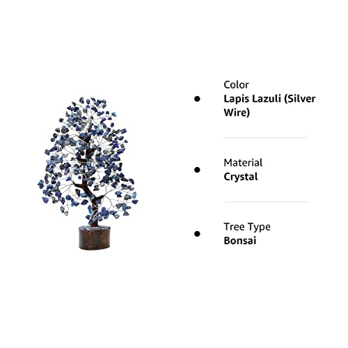Lapis Lazuli Tree Of Life - Gemstone Chakra Tree - Feng Shui Tree For Fortune, Attract Good Luck - Money Crystal Tree, Home Decoration Figurine Spiritual Mystical Gift 10-12" #TOP7