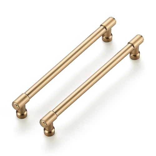 Image of Ravinte 2 Pack 6-1 /4 Inch Hole Center Solid Kitchen Cabinet Handles Champagne Bronze Dresser Pulls Cabinet Drawer Pulls for Kitchen Cupboard Hardware