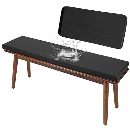 Funda de poliéster negro para banco de terraza con diseño impermeable 2