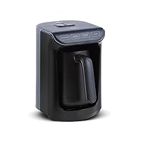 KARACA Hatır Roast Türkische Kaffeemaschine Glänzend Schwarz 5 Tassen Kapazität Viel Schaum, 535W, Sprachwarnsystem, Lichtwarnsystem, Messlöffel, Einfache Reinigung