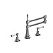Jaclo 1030-W-PSS Articulated Dual Swivel Spout Faucet with White Ceramic Lever, Polished Stainless Steel