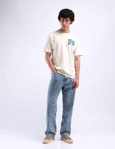 Image of Flying Machine Men's Loose Fit Jeans| Solid | High Rise | Stretchable | Jeans for Man