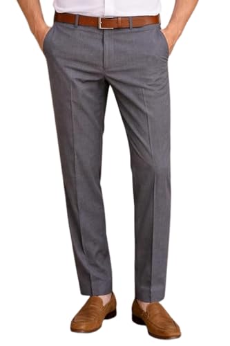 Image of Louis Philippe Men's Slim Fit Everyday Smart Wear Comfort Stretch Work Ready Solid Formal Trouser