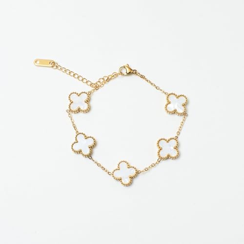 Image of Secret Stash Anti Tarnish Clover Bracelet for Women | Fancy Jewellery Gifts | Hand Band | Fashion Accessories for Girls | Minimal Jewelry Design | Ideal for Gifting | Gift for Diwali, Christmas, Marriage, Birthday