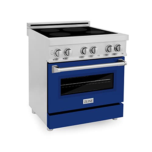 ZLINE 30' 4.0 cu. ft. Induction Range with a 4 Element Stove and Electric Oven in Blue Gloss...