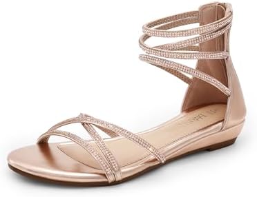 DREAM PAIRS Women's Ankle Strap Flat Sandals Summer Dressy Strapp...