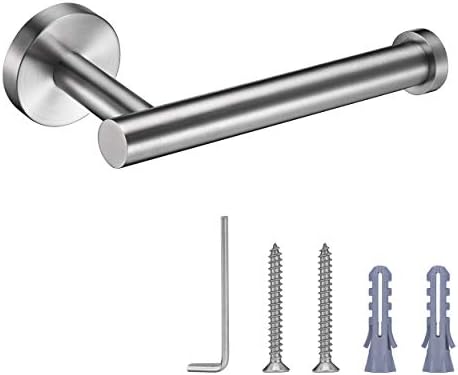 Nolimas Brushed Nickel Toilet Paper Holder SUS304 Stainless Steel Half Open Round Silver Wall Mounted Rustfree Bathroom Hotel 5 inch TP Holder Kitchen Washroom Tissue Roll Dispenser