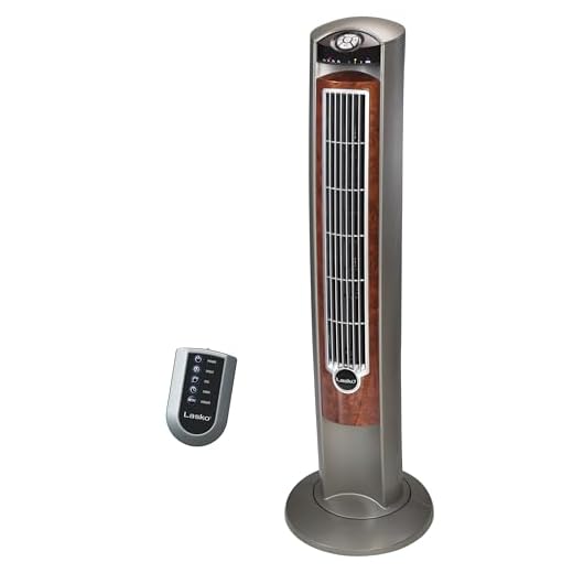 Lasko Wind Curve Portable Electric 42" Oscillating Tower Fan with Fresh Air Ionizer, Timer and Remote Control for Indoor, Bedroom and Home Office Use, Silverwood 2554