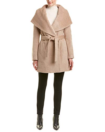 Trina Turk Women's Grace Wool Belted Wrap Coat, Fawn, 12