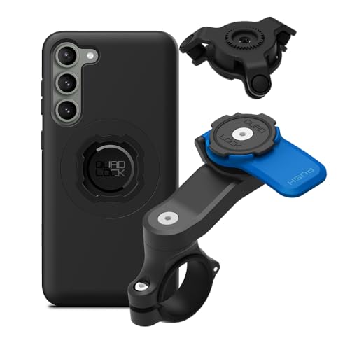 Image of Quad Lock Motorcycle Handlebar Mount Kit with Vibration Dampener and MAG Phone Case for Samsung Galaxy S23 Plus