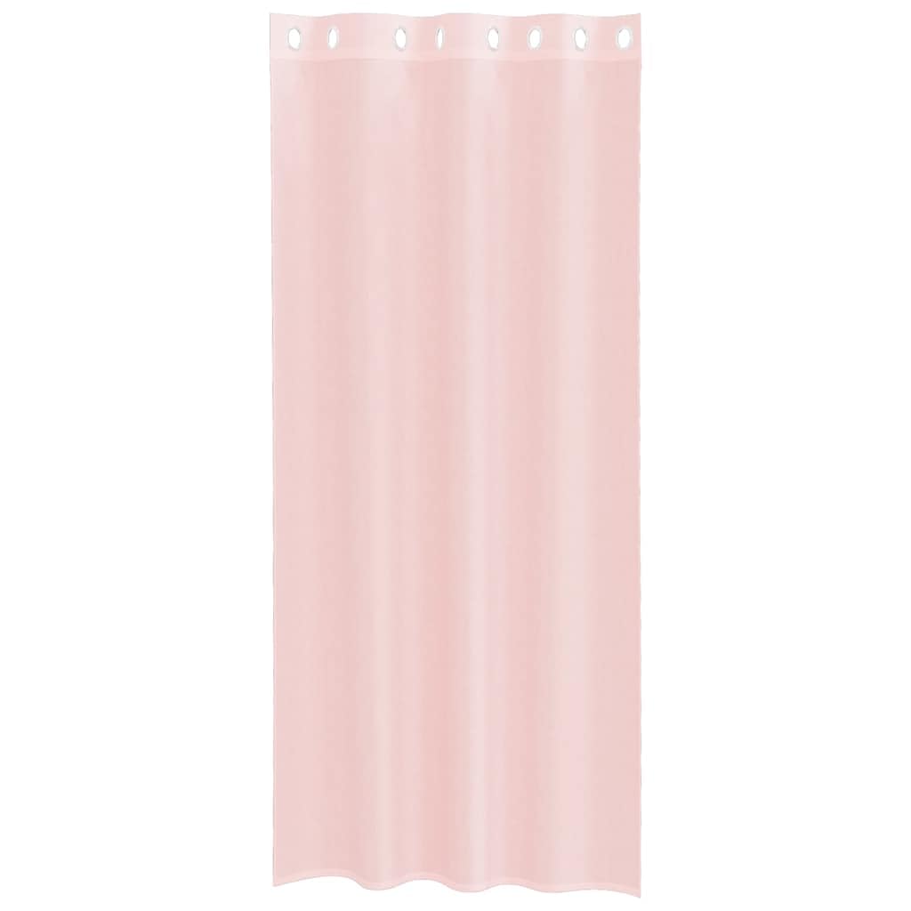 Zasłony z woalu, na przelotkach, 2 szt., jasnoróżowe, 140 x 225 cm, 100% poliester, przezroczysty materiał do firan do salonu, sypialni, ochrona przed wzrokiem i słońcem, łatwe w pielęgnacji