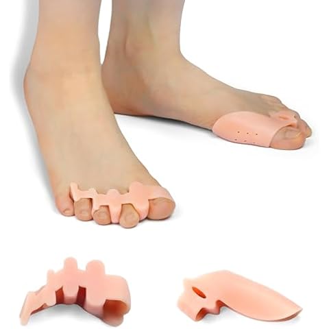 WooTshu Toe Separators for Men & Women Medium (2 Pairs)- Silicone Gel Spreaders- Correcting Bunions and Restoring Toes to Their Original Shape (Toe Spacers, Bunion Corrector) Cover