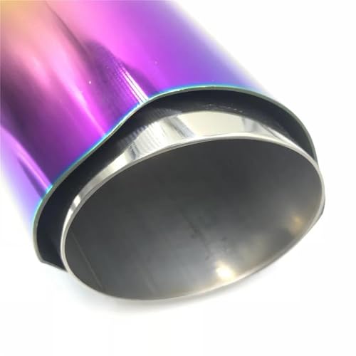 Cola de escape universal con silenciador de acero inoxidable y punta colorida de 63mm-89mm 6