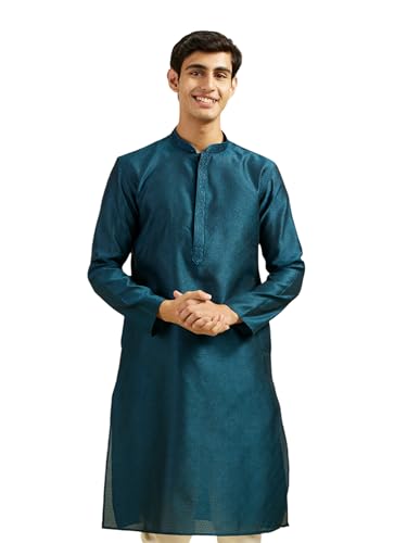 Image of DIWAS BY MANYAVAR Men's Art Silk Thread Work Kurta (1pc)