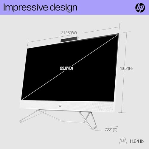 Image of HP All-in-One 24-CB100 All-in-One Desktop 2024 New, Intel i5-1235U 10-Core, 23.8 inch FHD IPS Touchscreen Display, Intel UHD Graphics, Wi-Fi, 24GB DDR4 2TB M.2 SSD, Win11 Home
