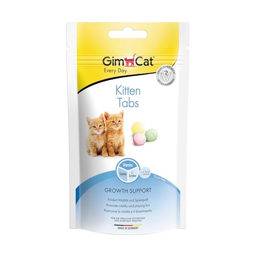 GimCat Kitten Tabs - Funktionaler Katzensnack speziell für junge Katzen ab der 6. Woche - 1 Beutel (1 x...