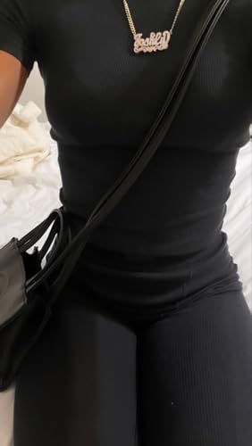 AYWA Two Piece Outfits for Women Fitted Crew Neck T-shirt High Waist Leggings Biker Shorts Matching Sets Streetwear4