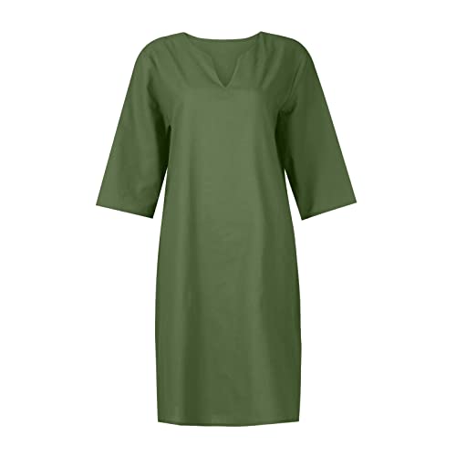 OIOLOYJM Plus Size Summer Dresses for Women 2025 Plus Size Dresses for Curvy Women 3/4 Sleeve Casual Boho Kaftan Dresses