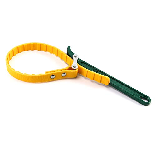QWORK 9" Belt Strap Wrench, Multi-Purpose Adjustable Strap Oil Filter Opener with 19 11/16" Capacity