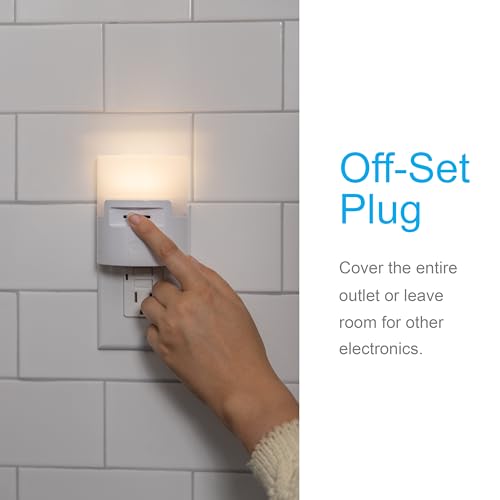 Image of GE Ultrabrite LED Night Light, Dimmable, 100 Lumens, Plug-in, Dusk to Dawn Sensor, UL-Listed, Ideal for Bedroom, Bathroom, Nursery, Kitchen, Hallway, 45125, 1 Pack, White | Dimmable Night Light for Bathroom, Kitchen, and Utility Room, UL Certified, Energy Efficient