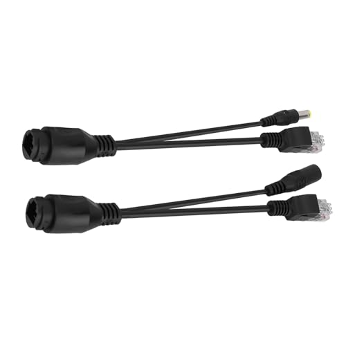 aqxreight 12V Power Over Ethernet Passive POE A Cable Splitter Injector Black miniatura 7