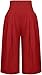 Women's Fashion Cotton Linen Capri Pants Summer Thin Bottoming Cropped Palazzo Pant Casual Loose Wide-Leg Trouser (Red,XX-Large)
