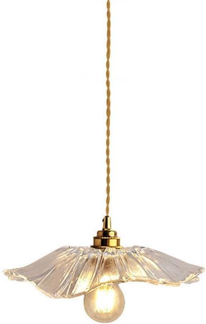 Lustre en verre fleur et laiton suspension vintage artisanale haut de gamme pour salon