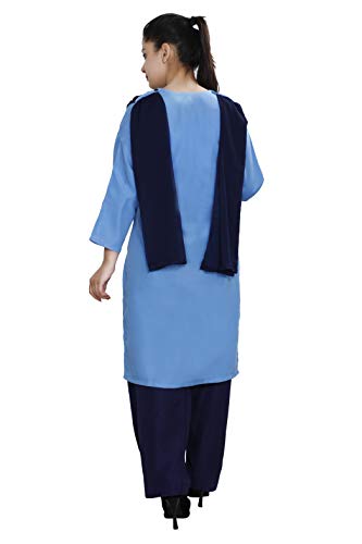 FABUNIFORMS Women's Poly Cotton Readymade and Stitched Housekeeping Salwar Suit with Dupatta Set – Ideal for Security Guards, Hotel, Cleaning Staff and Hospital Staff Uniform (Sky Blue), Size