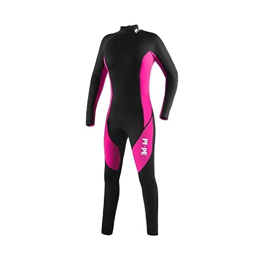 PI-PE Damen Neoprenanzug Pure 3mm, Schwimmanzug, Tauchanzug, Nassanzug, Fullsuit, Langarm, Full, Pink, S