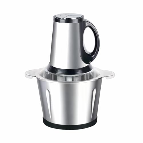 Image of GNEY 3L Electric Food Chopper 300W Powerful Motor, 304 Stainless Steel Bowl, 4D Blades, 3-Speed Food Processor for Meat, Vegetables, Fruits, Nuts, Garlic - Heavy Duty Kitchen Chopper with Accessories