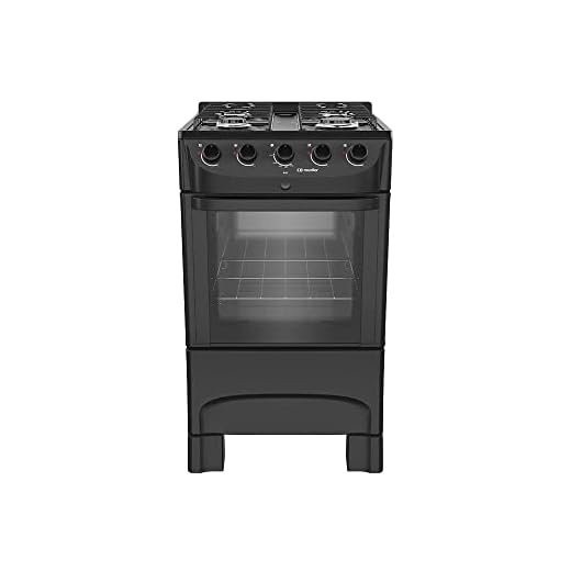 Fogão 4 Bocas Mueller Bivolt Preto com Mesa Esmaltada MFI4BC