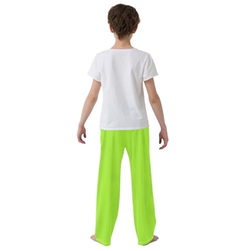 Boccsty Boys Green Lime Yellow Track Pants Toddler Casual Athletic Sweatpants Kids 6-8 Years S3