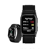 2nd Gen Black Lightweight BP Smartwatch, FDA 510(k) Cleared, Airbag Blood Pressure, Heart Rate, Blood Oxygen,Sleep, Fitness, Bluetooth App, AI Cloud Health Analysis & Risk Predictions, iOS & Android