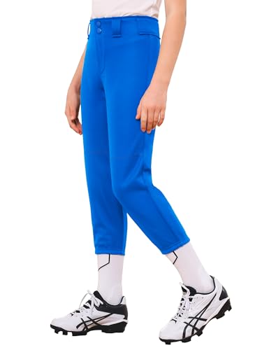 Stelle Girls Softball Pants Youth Kids Baseball Pants Fastpitch Pants with Pockets Boys Tee Ball (Blue S)