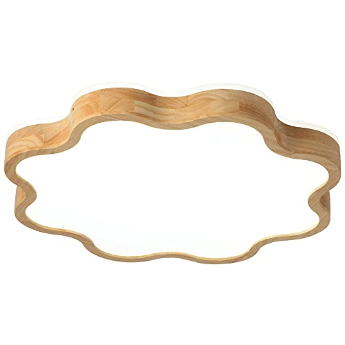 Lámpara de techo de madera nórdica moderna LED plana para iluminación interior 2