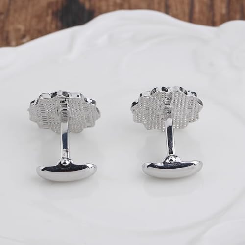Mancuernillas de diseño floral con cristales para hombre miniatura 6