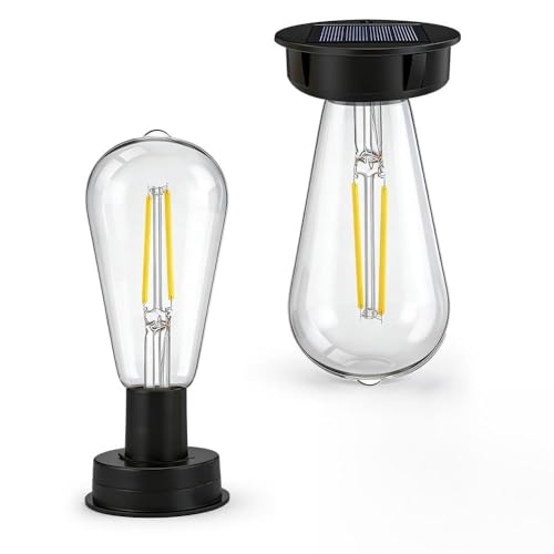 NAVESO 2 Stück Solar GlüHbirne DraußEn 8.5cm Solarleuchten Ersatzteile 600mah Solar Glühbirnen für DraußEn Ersatz Solarglühbirne Outdoor Solar Birnen für Solarlampen Solarlaterne Gartenleuchten Deko