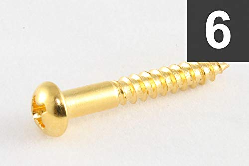 ALLPARTS (I[p[c) gubWplW GS-0013-002 Pack of 6 Gold Tremolo Mounting Screws